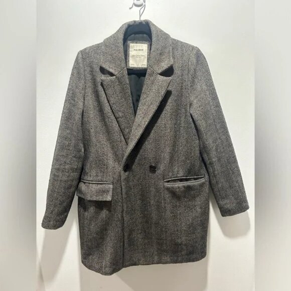 PULL & BEAR size M oversized long sleeve coat, with pockets, liner - Picture 1 of 9
